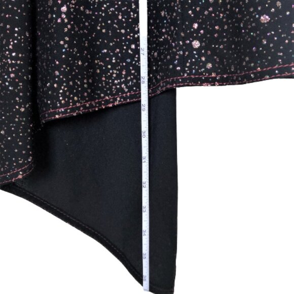 NWT Seis Marjan Genevieve asymmetric glitter sparkle crepe top - Picture 8 of 16